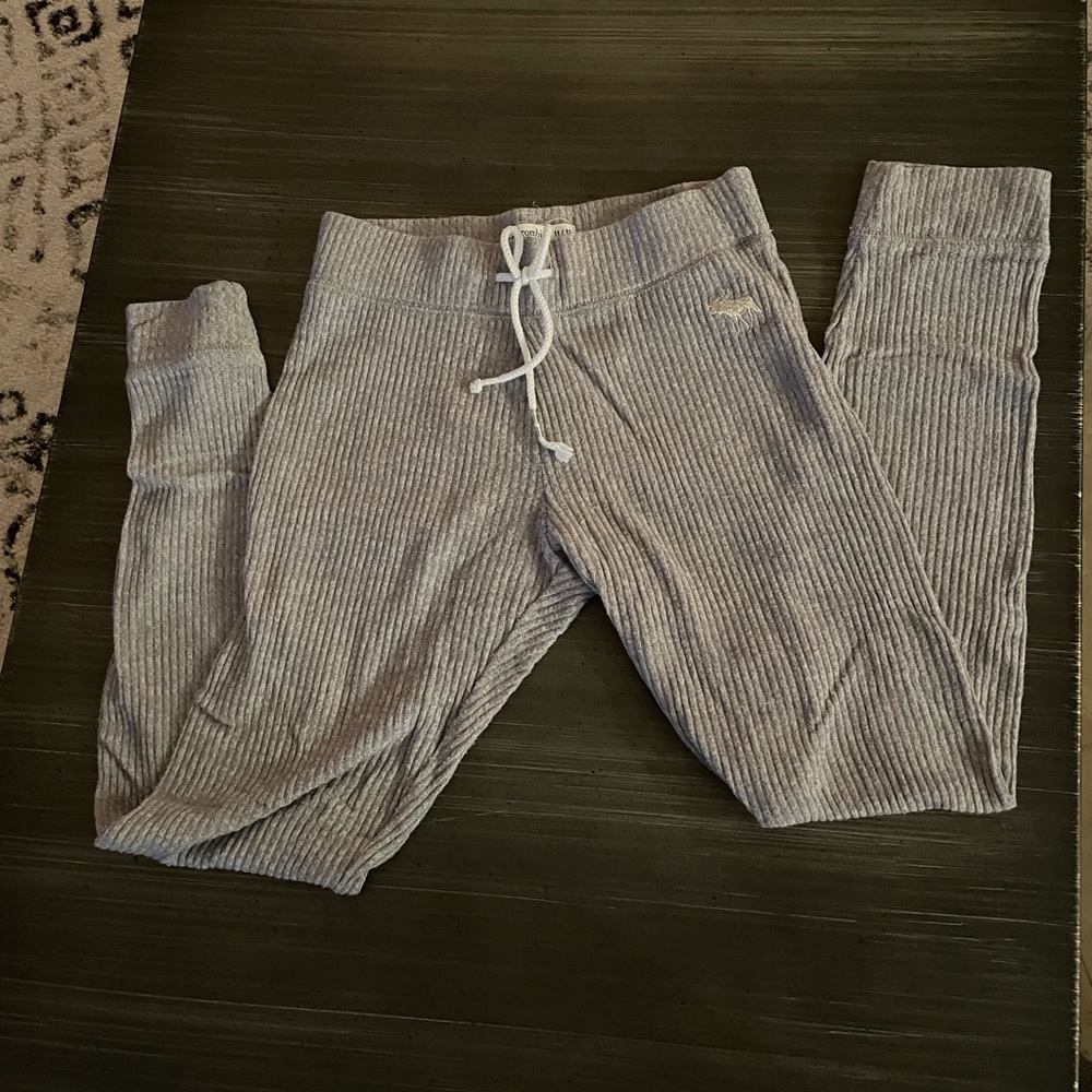 Abercrombie Kids Ribbed PJ joggers-Gray